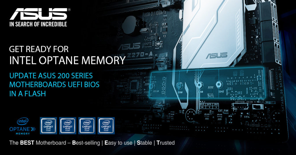 ASUS выпустила обновление BIOS с поддержкой Intel Optane для материнских плат 200-й серии