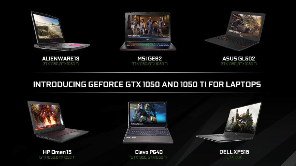 NVIDIA анонсировала мобильные варианты GeForce GTX 1050 и GTX 1050 Ti