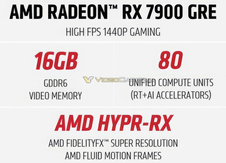 Появились слайды презентации AMD с глобальной ценой Radeon RX 7900 GRE и сравнением c GeForce RTX 4070.